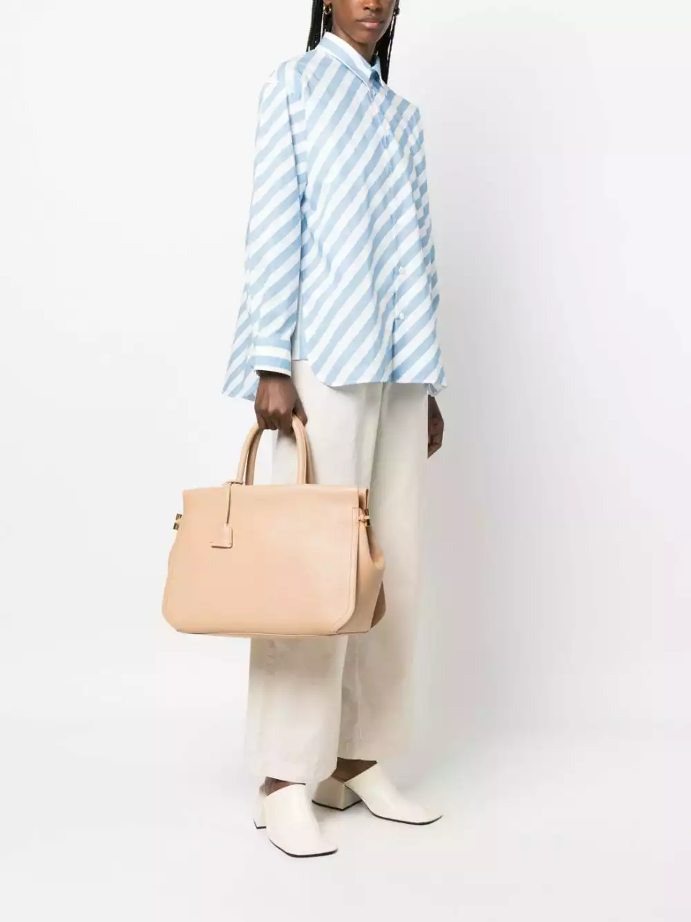 Donna Coccinelle Borsa Tote Blue Media In Pelle 4 Donna Coccinelle Borsa Tote Blue Media In Pelle - immagine 2