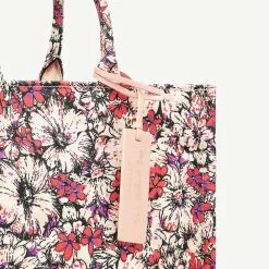 Coccinelle Never Without Bag Canvas Flower Print Multi Creamy Pink -Coccinelle Negozio Di Vendita E1NGL180201 M23 3